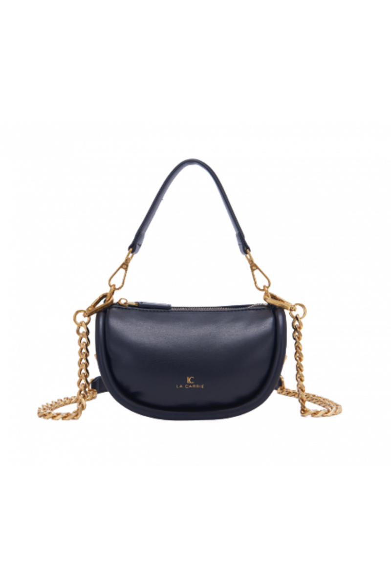 LA CARRIE - WAXING CRESCENT MINI SHOULDER BAG SYNTHETIC BLACK