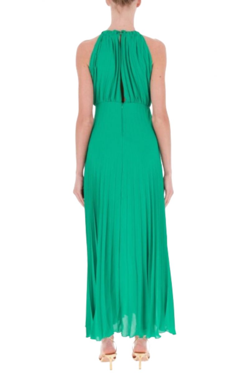 LIU JO - BLACK 1 CA4C67 EVS ABITO PLISSE C/CATENA DRESS GREEN EMERALD