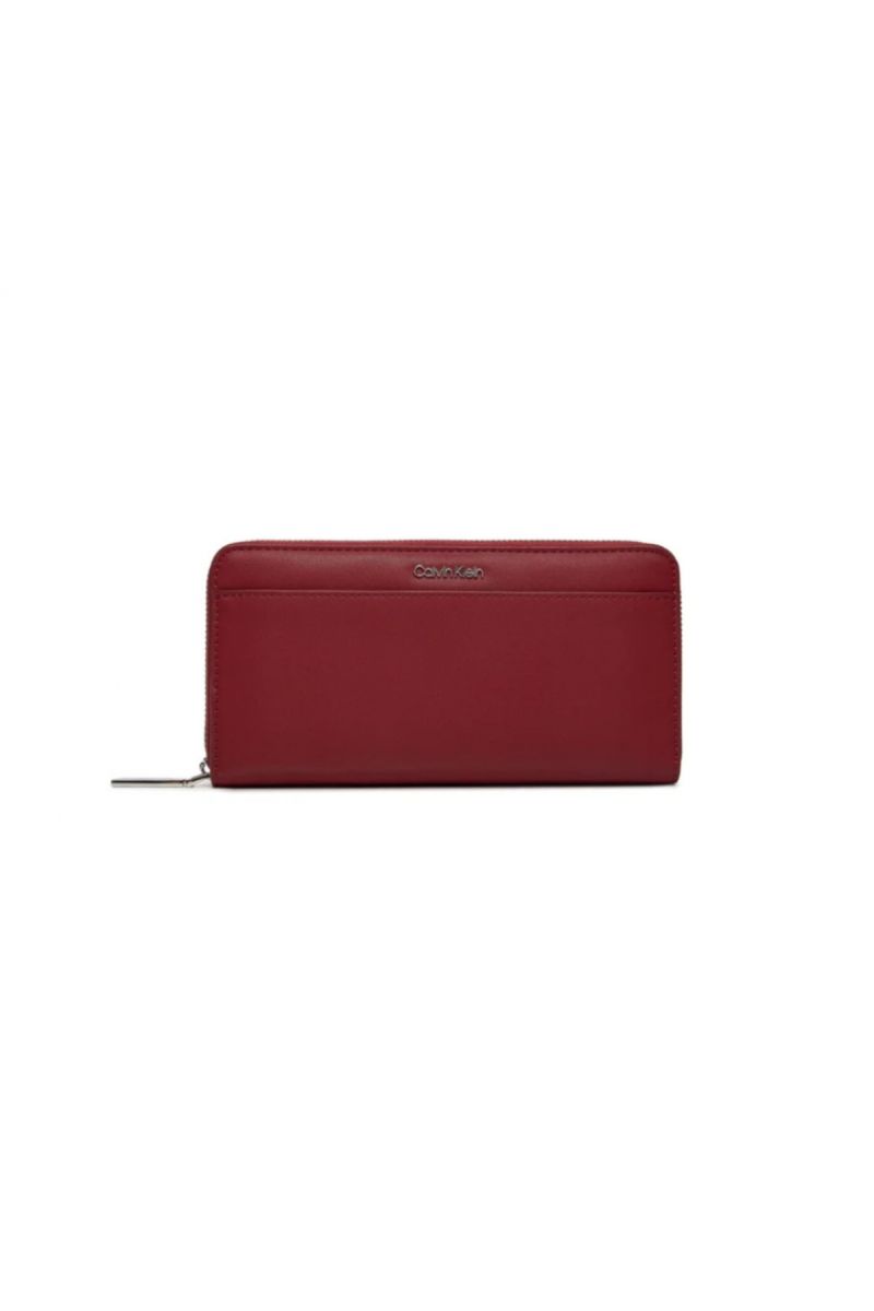 CALVIN KLEIN CK MUST LG Z/A WALLET W/SLIP BIKING RED