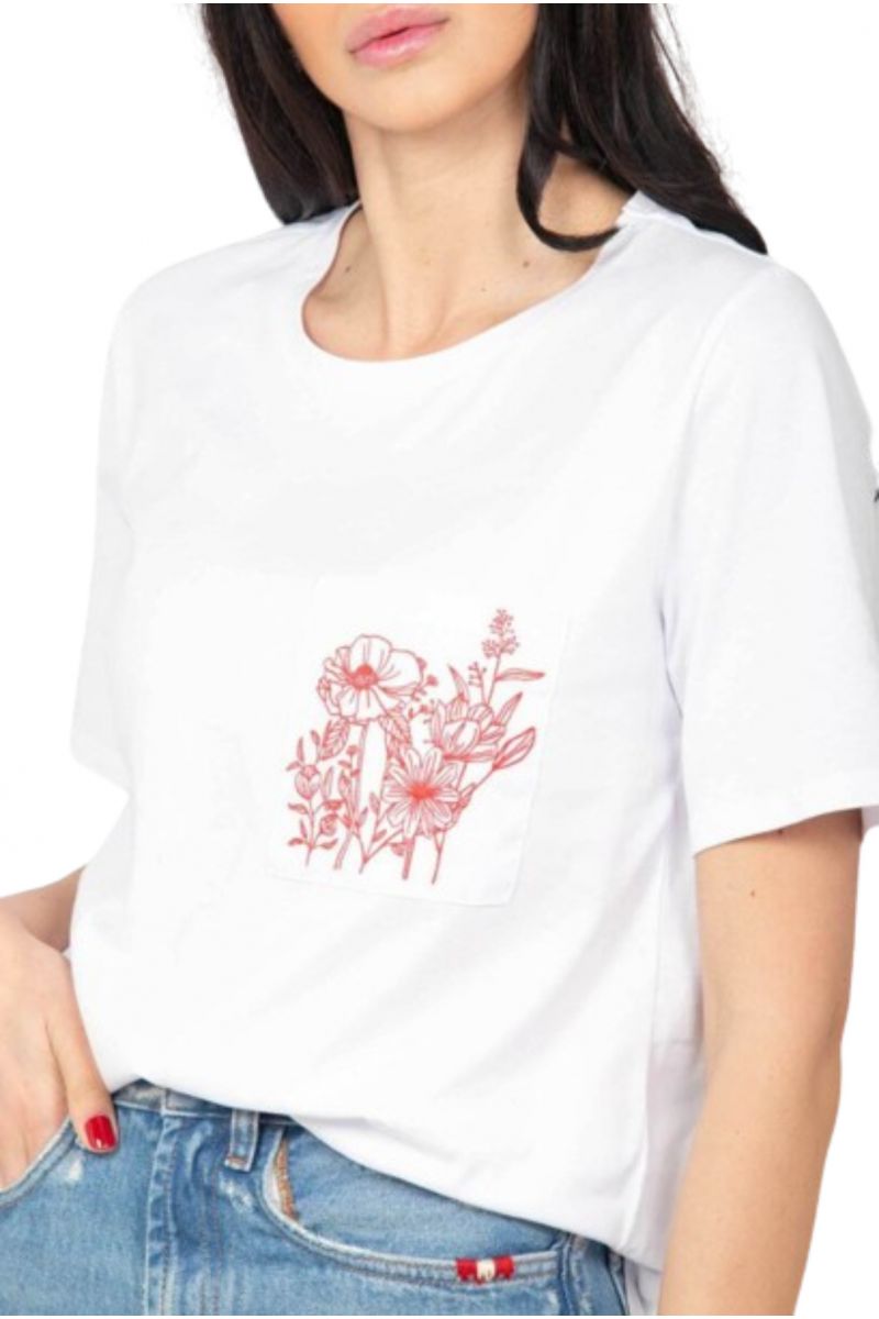 DIANA GALLESI - T-SHIRT SHORT SLEEVE WHITE/RED