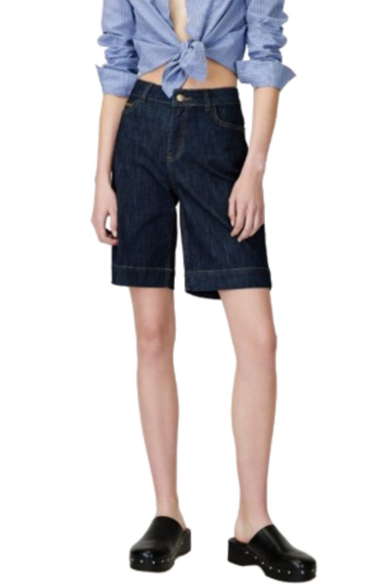 SARAH LAWRENCE - JEAN SHORTS WITH 5 POCKETS HW STR RINSE NAVY