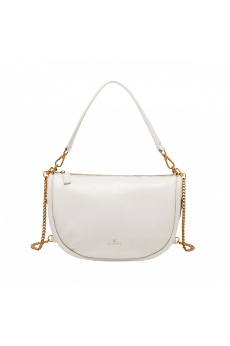 LA CARRIE WAXING CRESCENT SHOULDER BAG SYNTHETIC WHITE