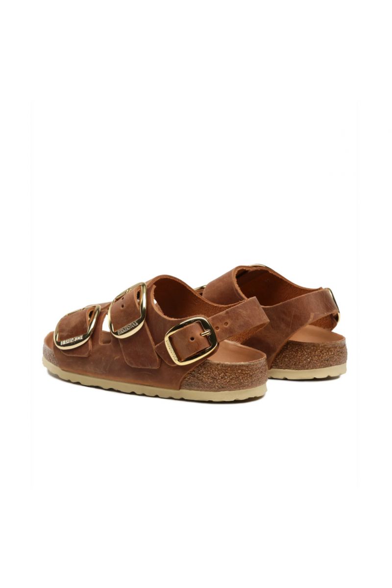 BIRKENSTOCK - LEATHER MILANO BIG BUCKLE LEOI COGNAC NARROW SEASONAL CLASSIC