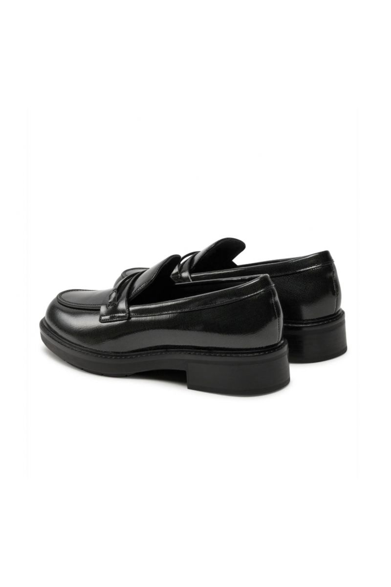 CALVIN KLEIN LOAFERS W/M BAR SAFF LTH BLACK BEH