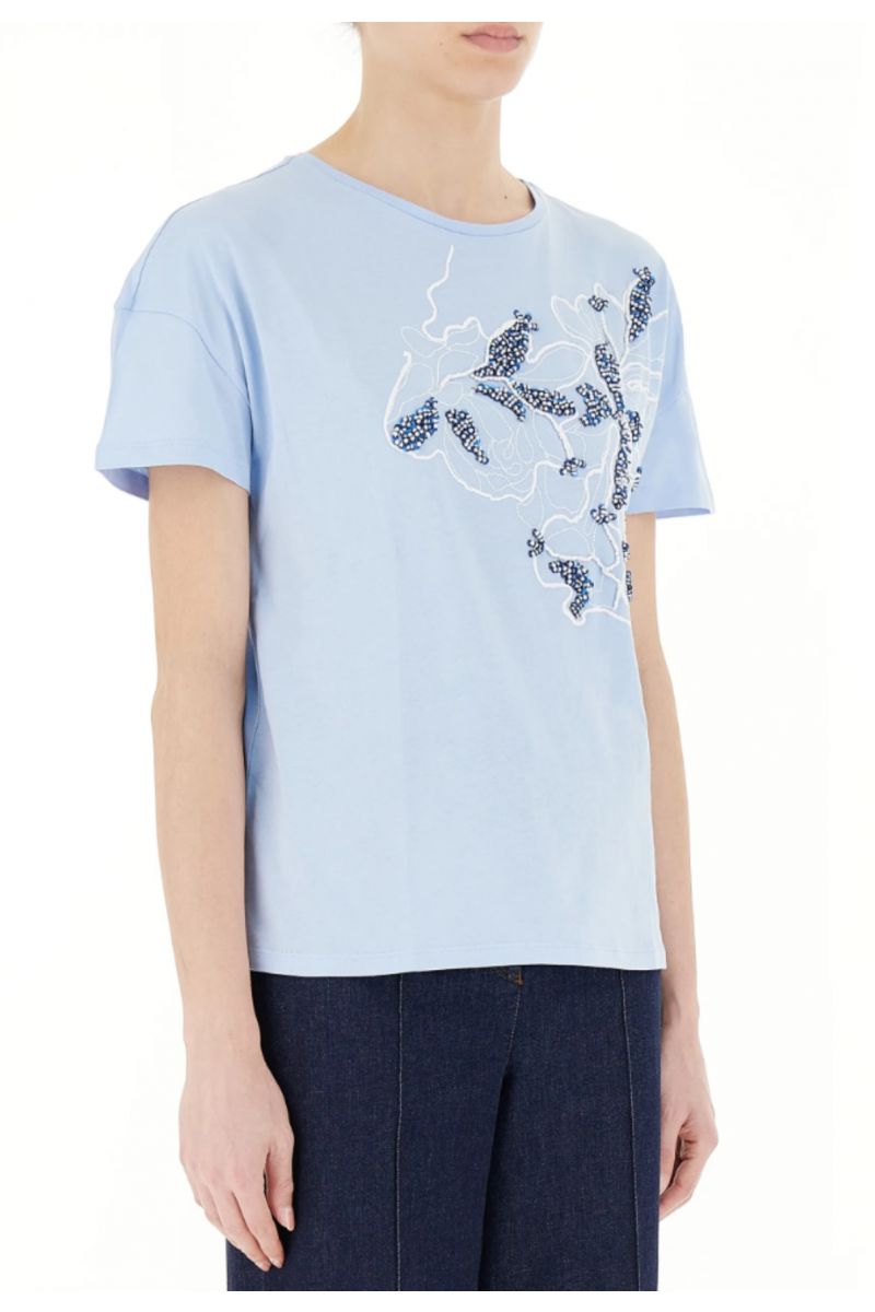 DIANA GALLESI - T-SHIRT SHORT SLEEVE BLUE/STRASS