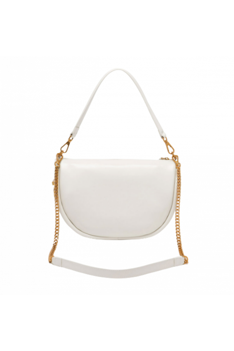 LA CARRIE WAXING CRESCENT SHOULDER BAG SYNTHETIC WHITE