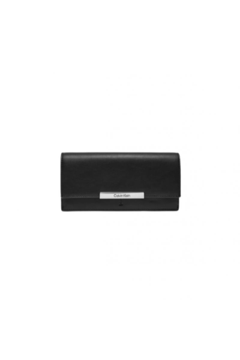 CALVIN KLEIN CK LINEAR LARGE TRIFOLD SLIM BLACK BEH