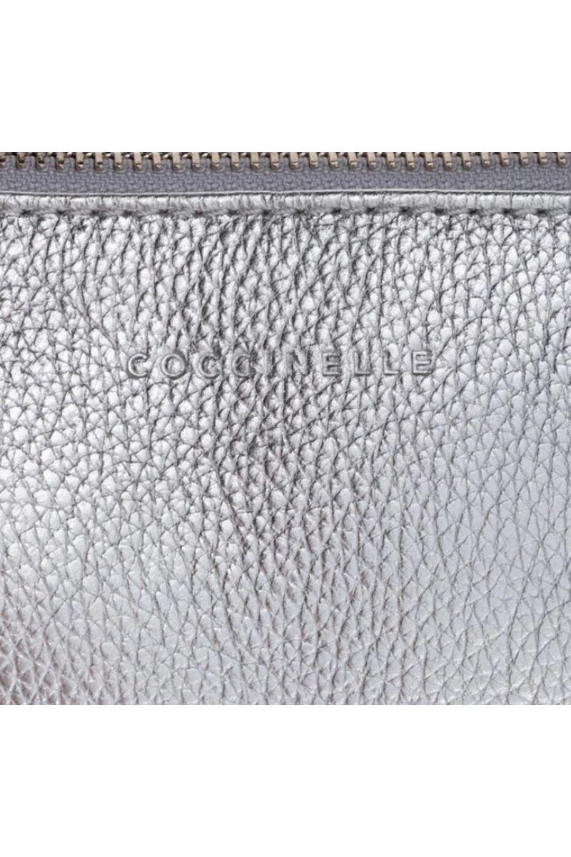 COCCINELLE ALIAS MED SILVER 100% LEATHER ENVEL.GRAIN LEA