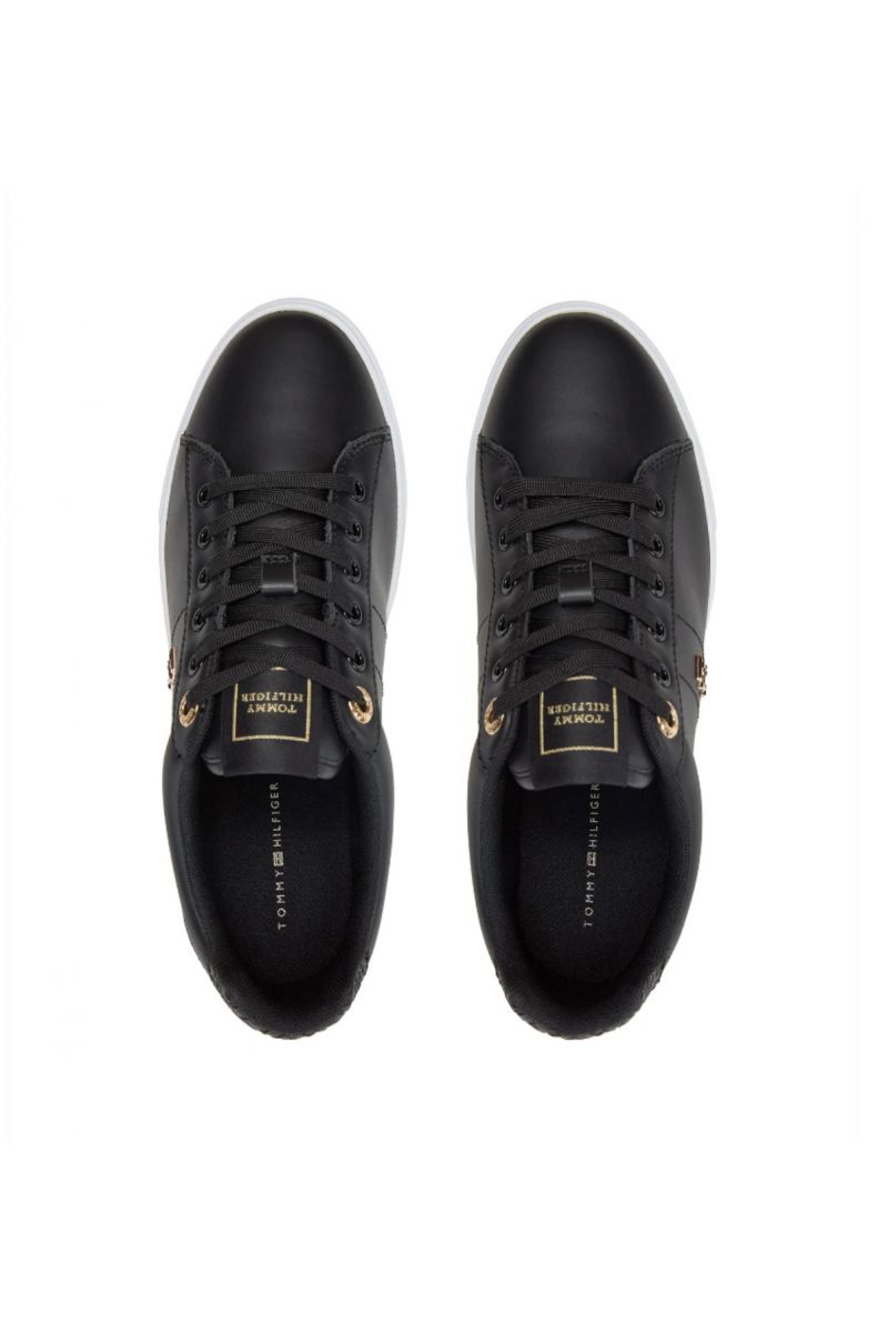 TOMMY HILFIGER ELEVATED ESSENT SNEAKER MONOGRAM BLACK