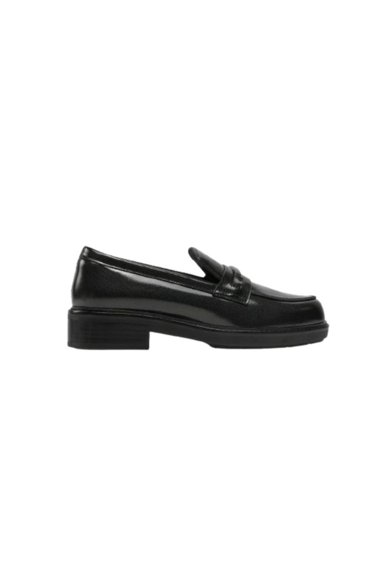 CALVIN KLEIN LOAFERS W/M BAR SAFF LTH BLACK BEH