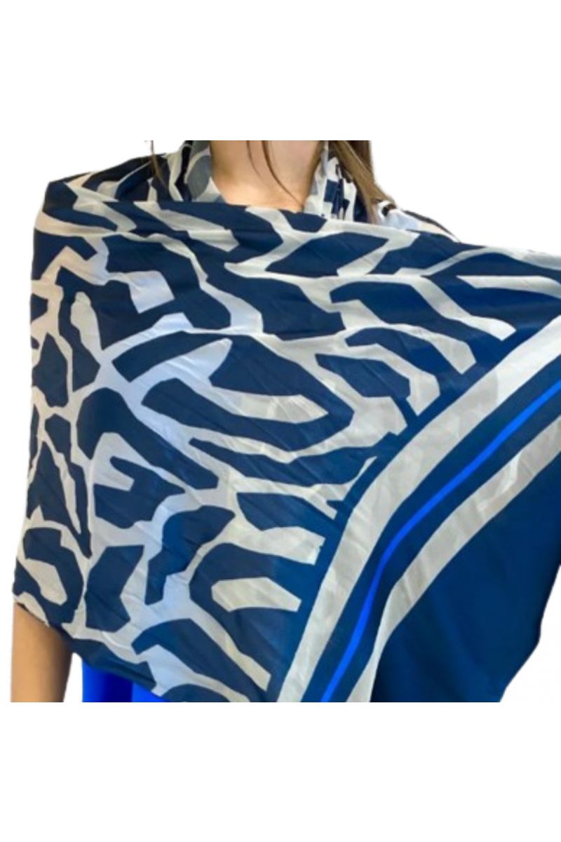 DIANA GALLESI - SCARF DARK BLUE/WHITE