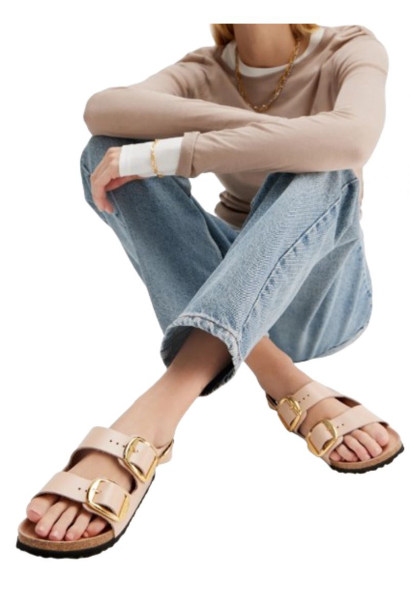 BIRKENSTOCK - LEATHER MILANO LENA HIGH SHINE BEIGE HEX NARROW FIT