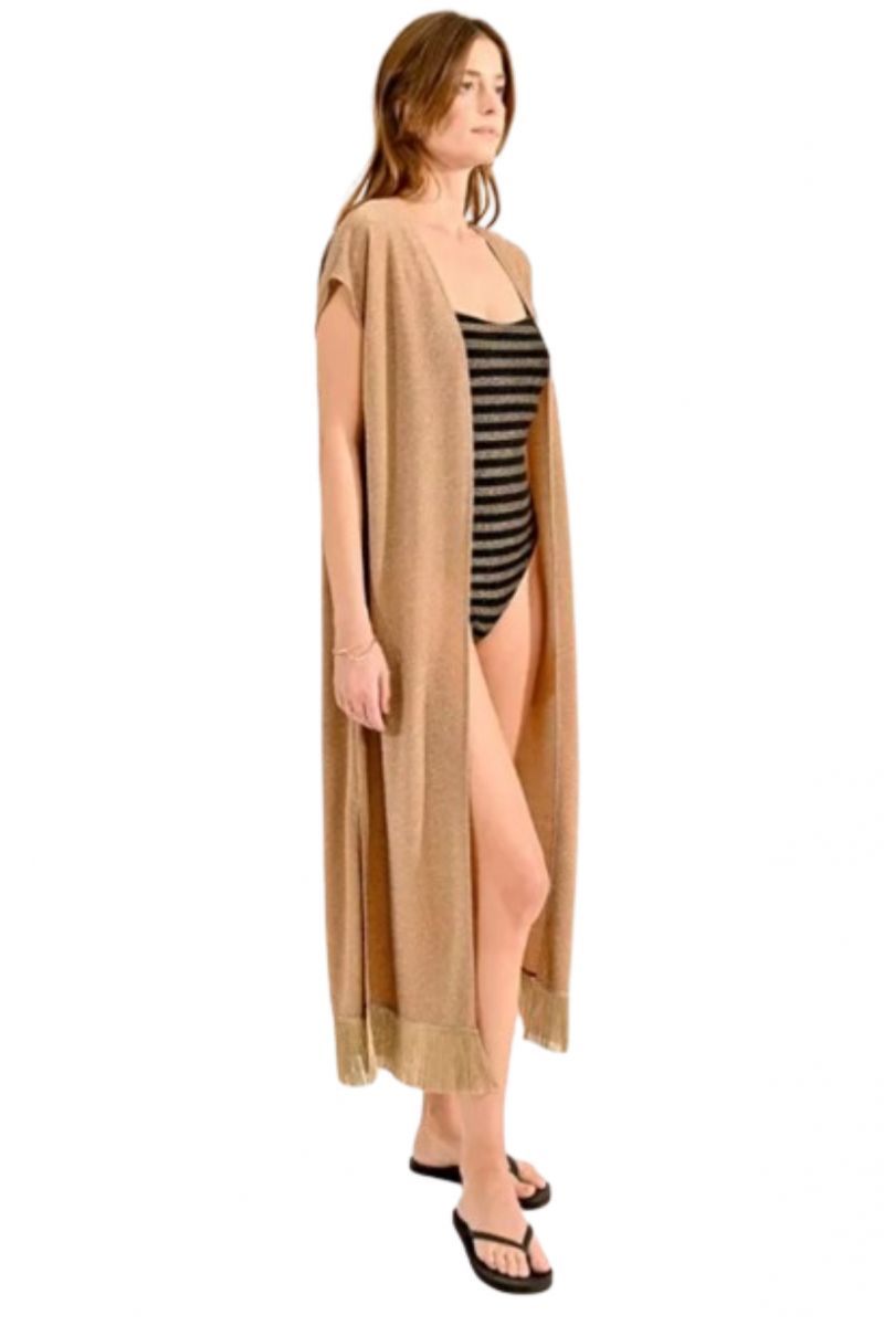 MOLLY BRACKEN PAR LE BAIN KNITTED CARDIGAN GOLDEN BEIGE