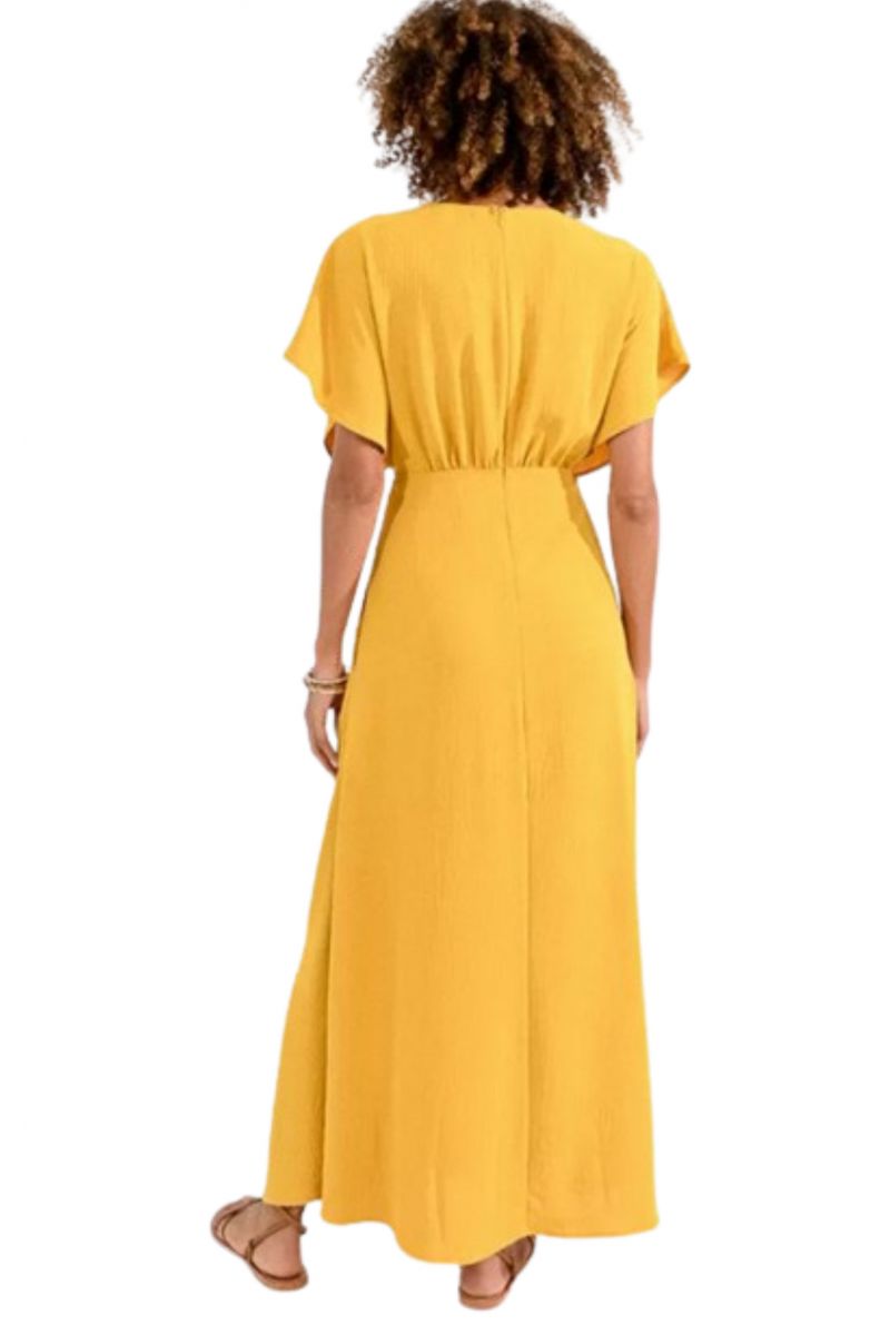 MOLLY BRACKEN LADIES WAVEN DRESS G867B YELLOW MANGO