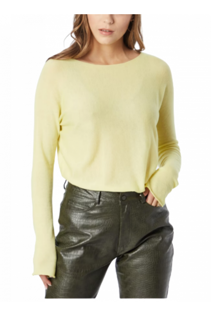 120% LINO WOMAN KNIT SWEATER YELLOW