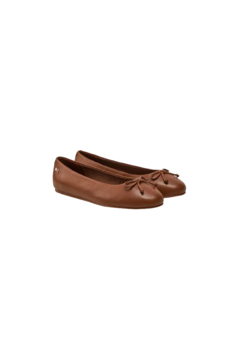 TOMMY HILFIGER ESSENTIAL CHIC BALLERINA BROWN SUEDE