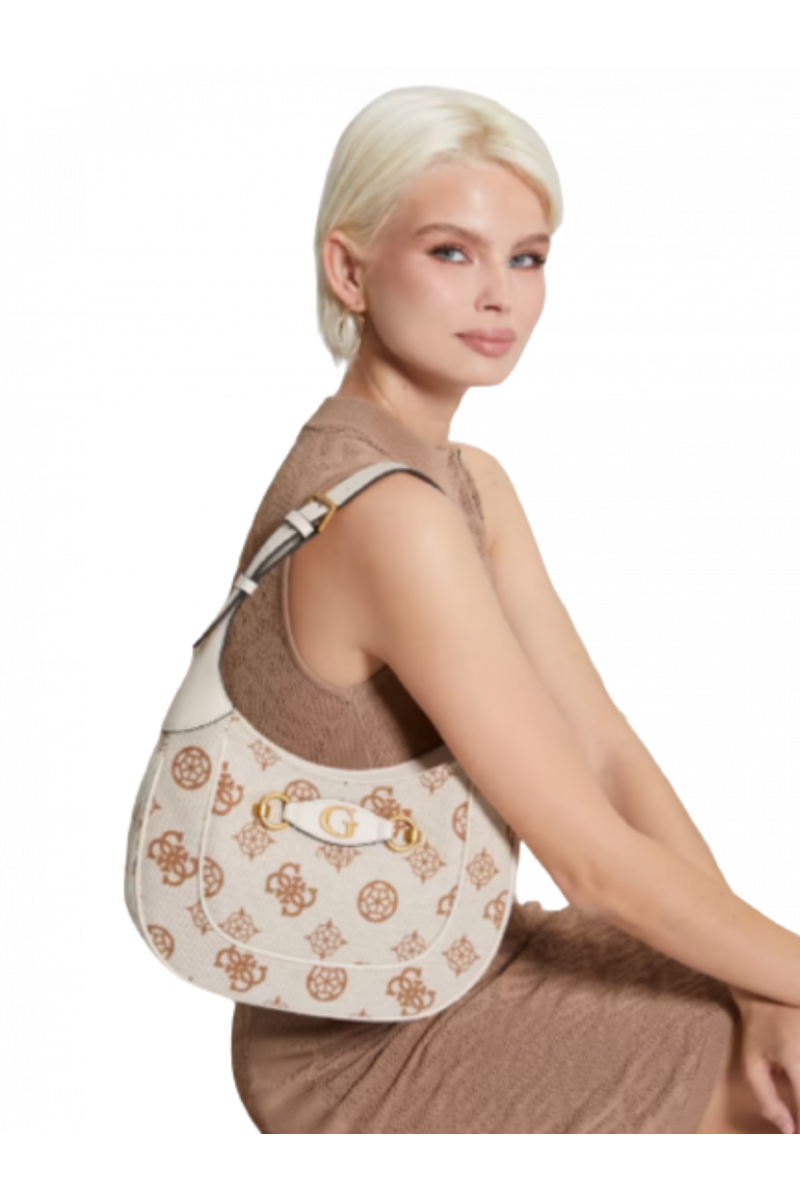 GUESS IZZY HOBO BAG BEIGE 4G LOGO