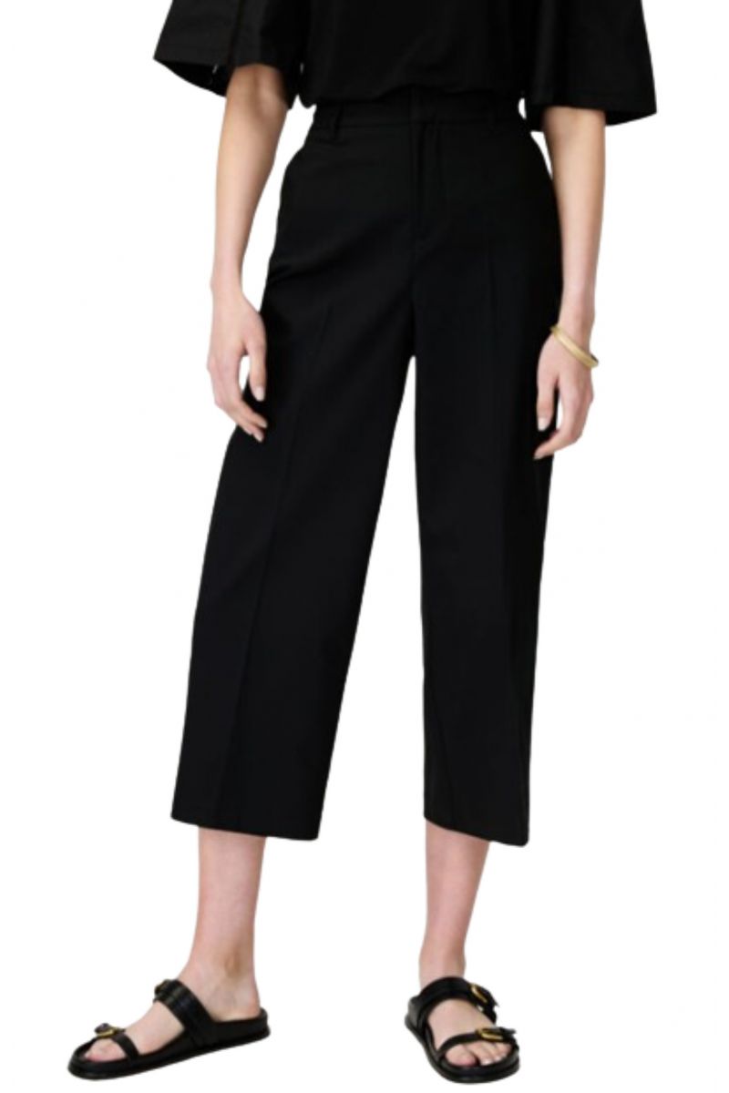 SARAH LAWRENCE CITY HW WIDE LEG CROP BLACK