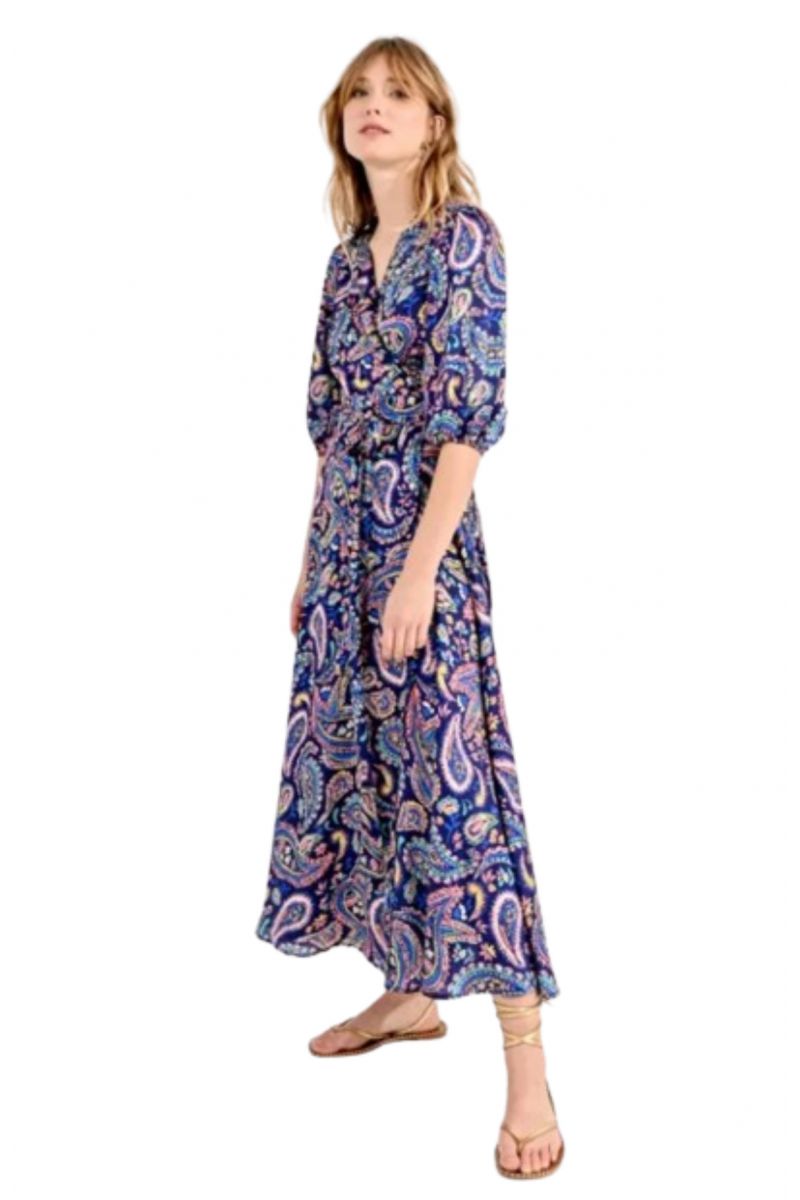 MOLLY BRACKEN LADIES WOVEN DRESS R1709BM NAVY SACHA