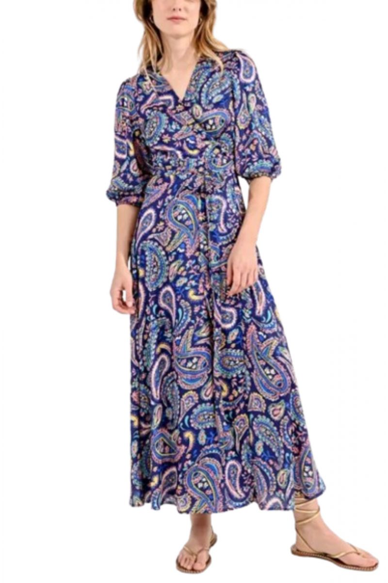 MOLLY BRACKEN LADIES WOVEN DRESS R1709BM NAVY SACHA