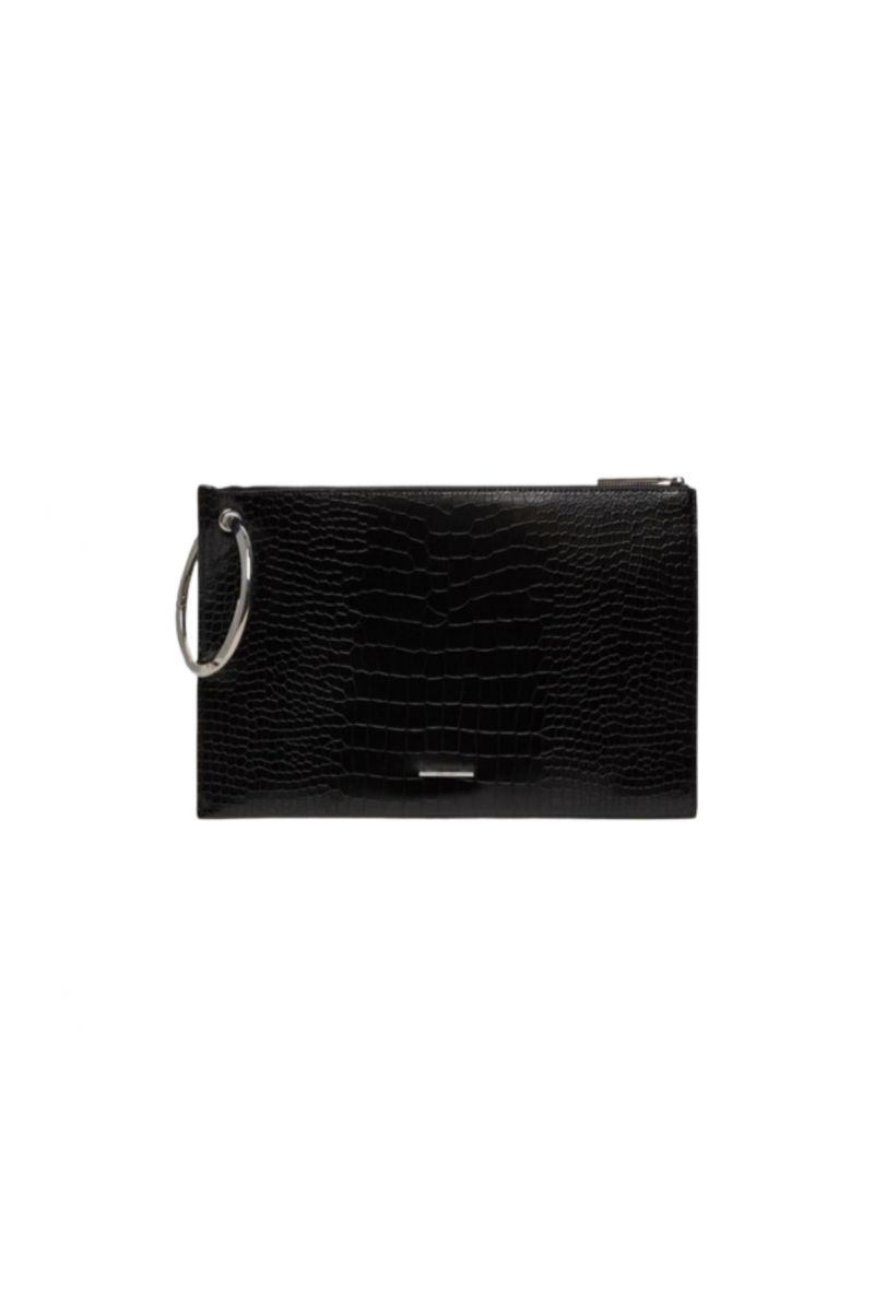 CALVIN KLEIN CK RING CLUTCH CROCO BEH