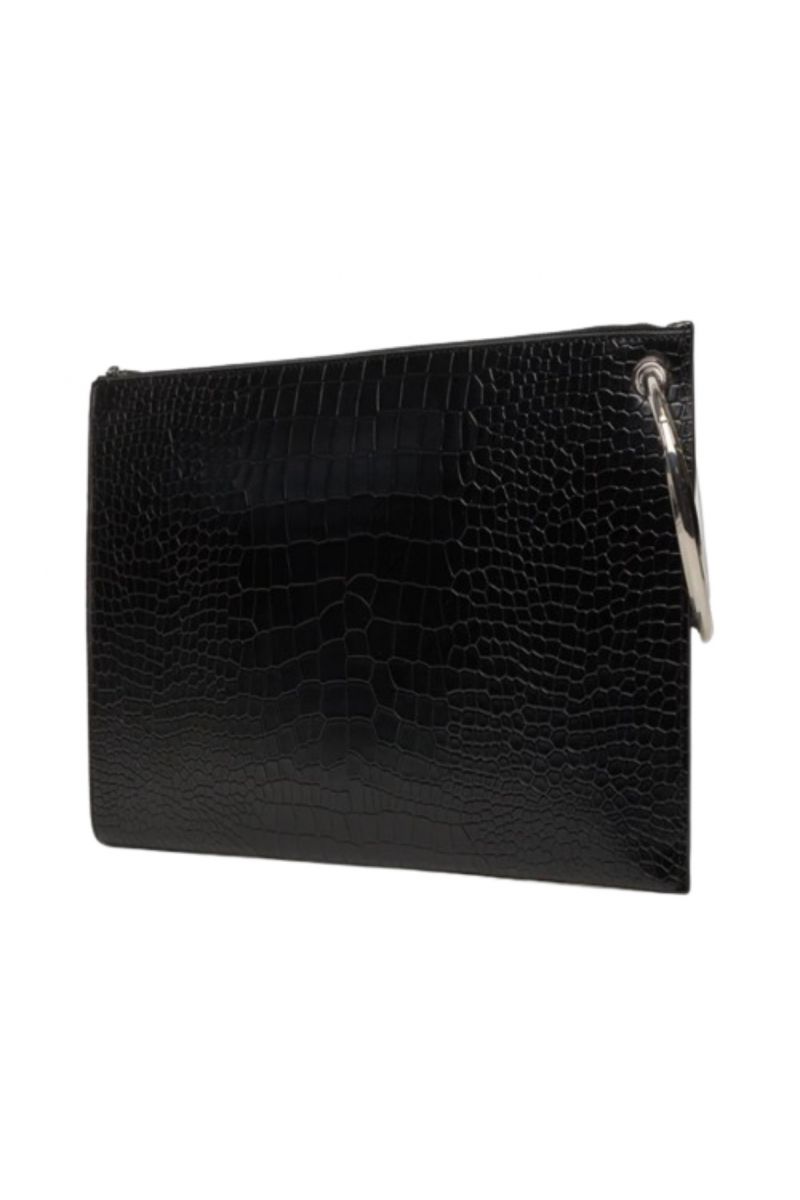 CALVIN KLEIN CK RING CLUTCH CROCO BEH