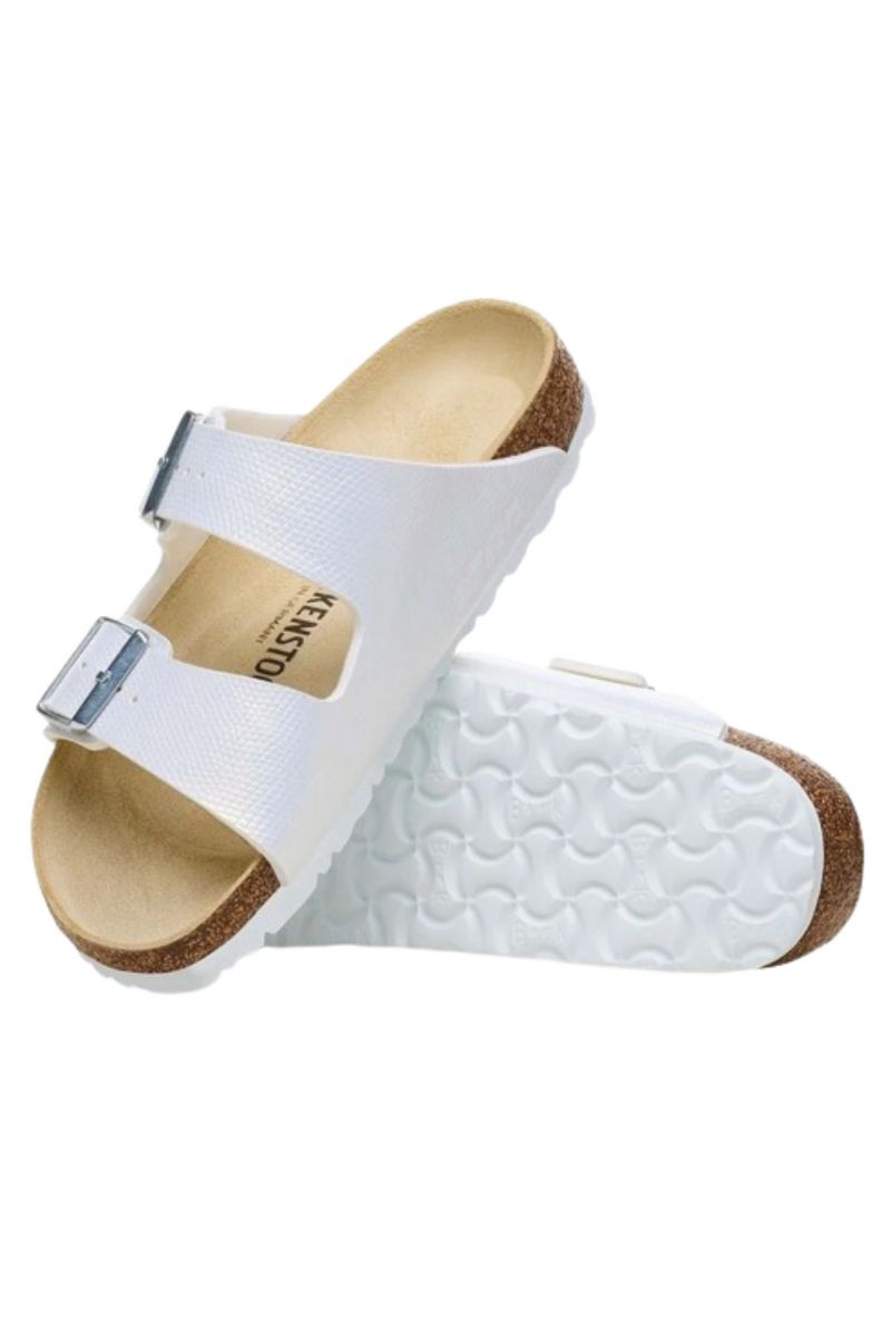 BIRKENSTOCK - BS CLASSIC ARIZONA BF SHINY LIZARD WHITE NARROW FIT