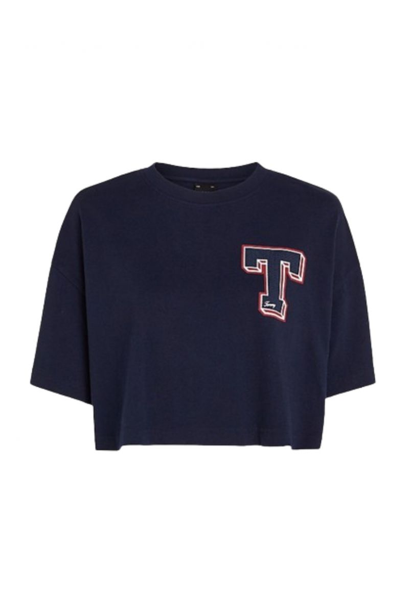 TOMMY HILFIGER TJW LETTERMAN TEE DARK NIGHT NAVY CIG