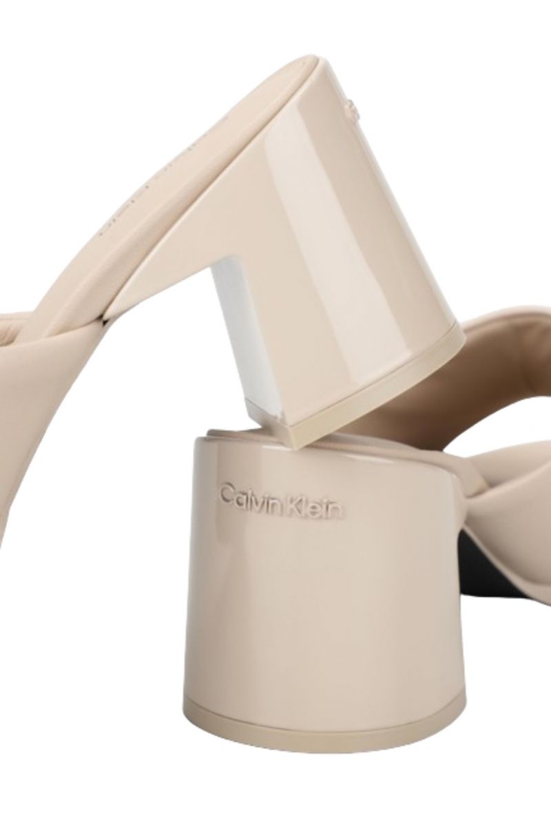 CALVIN KLEIN - HEEL MULE 60 LTH STONY BEIGE