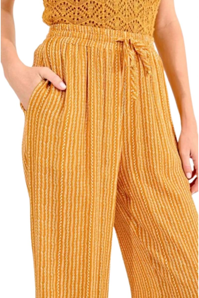 MOLLY BRACKEN LADIES WOVEN PANTS LA1485 YELLOW MANGO