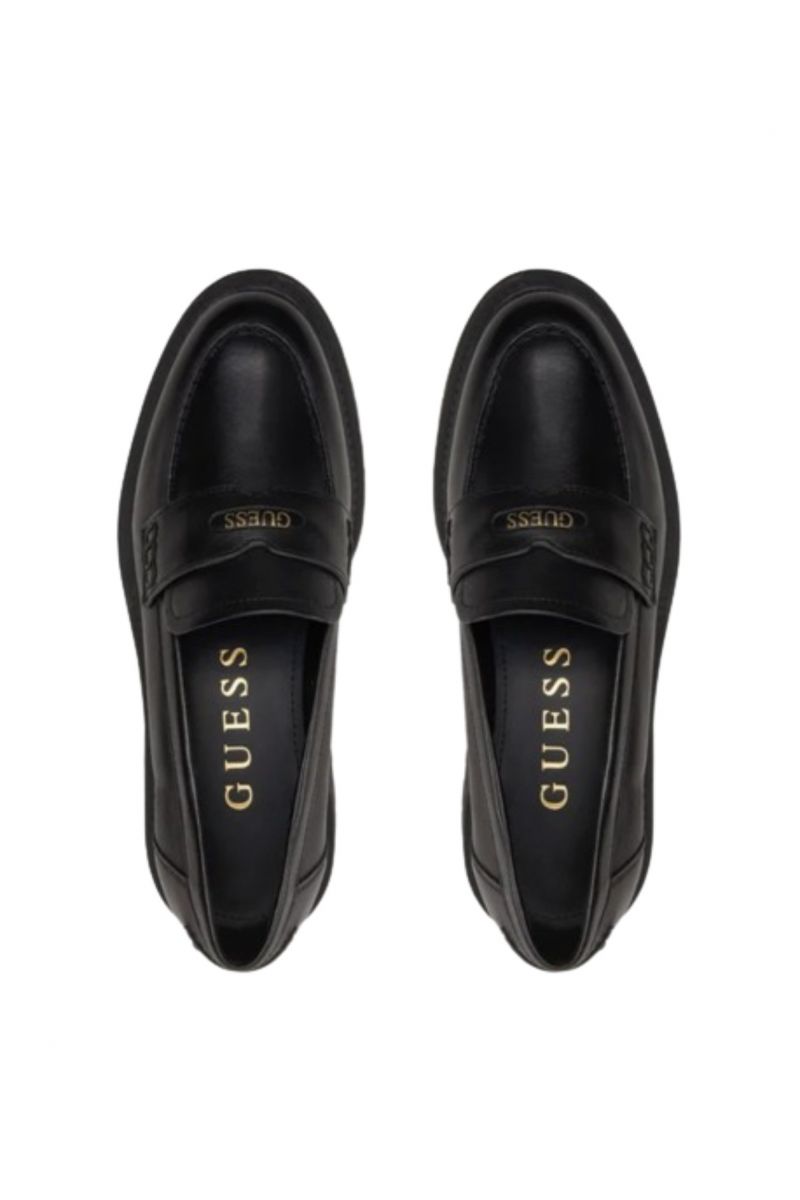 GUESS FINDA LEATHER LOAFERS BLACK