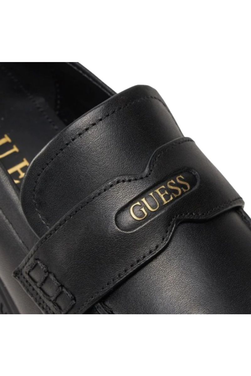 GUESS FINDA LEATHER LOAFERS BLACK