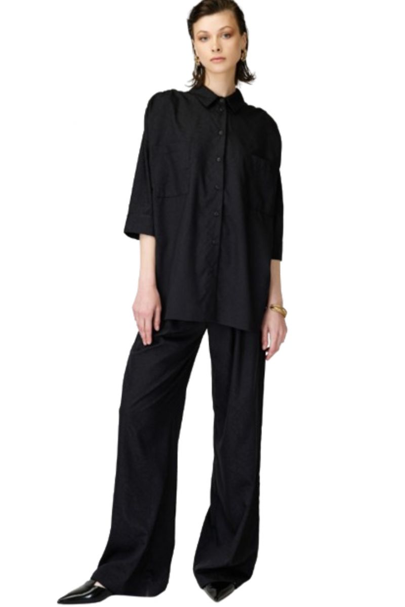 SARAH LAWRENCE - SHIRT 3/4 SLEEVE BLACK