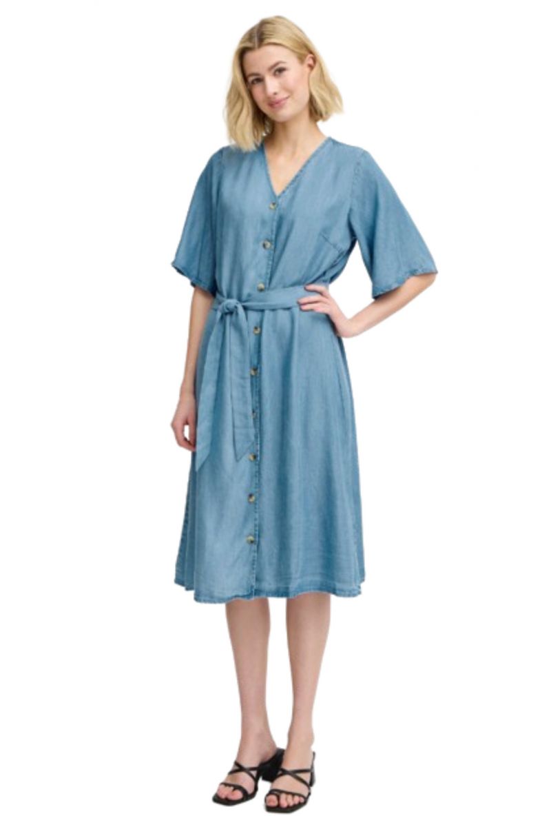 FRANSA FREVELYN DRESS 1 DENIM LIGHT BLUE