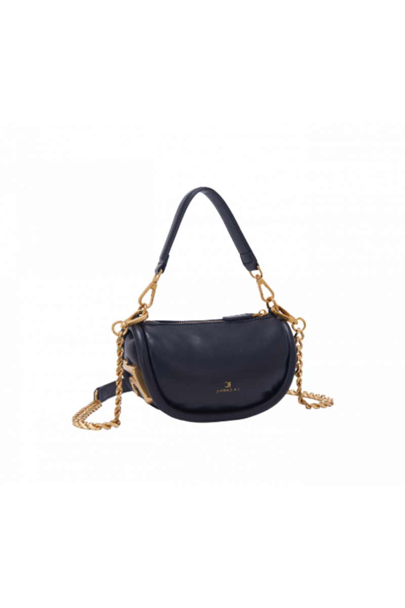 LA CARRIE - WAXING CRESCENT MINI SHOULDER BAG SYNTHETIC BLACK