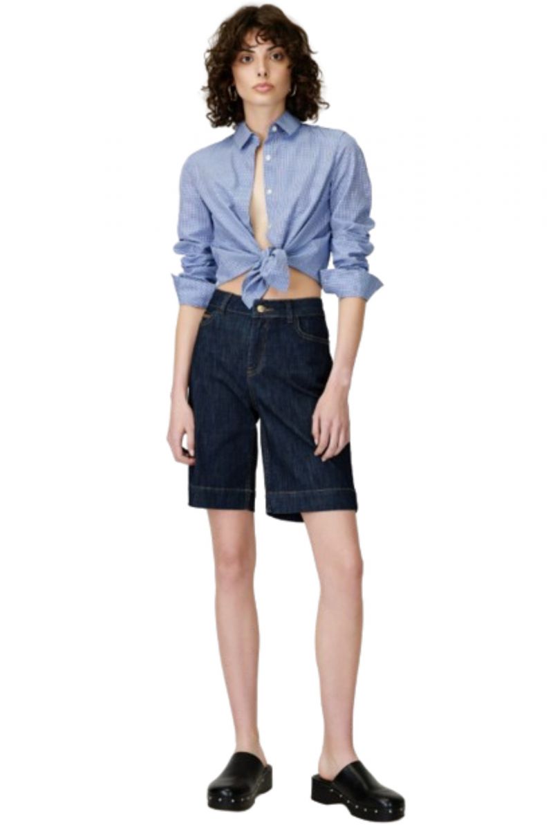 SARAH LAWRENCE - JEAN SHORTS WITH 5 POCKETS HW STR RINSE NAVY