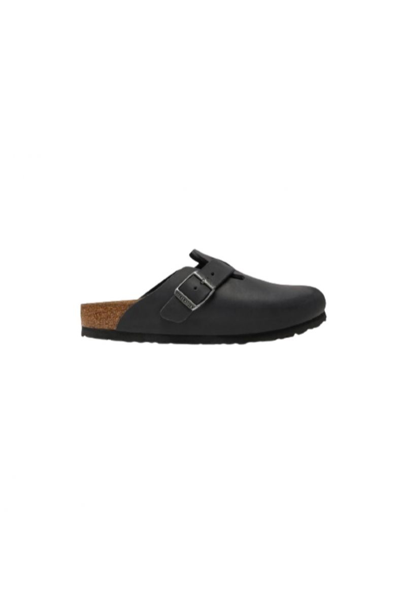 BIRKENSTOCK LEATHER BOSTON LEOI BLACK NARROW ESSENTIAL UNISEX