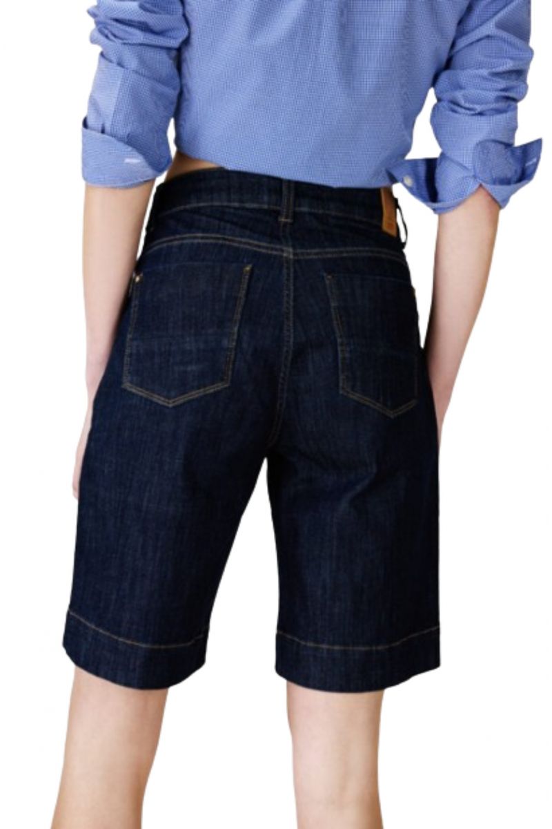 SARAH LAWRENCE - JEAN SHORTS WITH 5 POCKETS HW STR RINSE NAVY