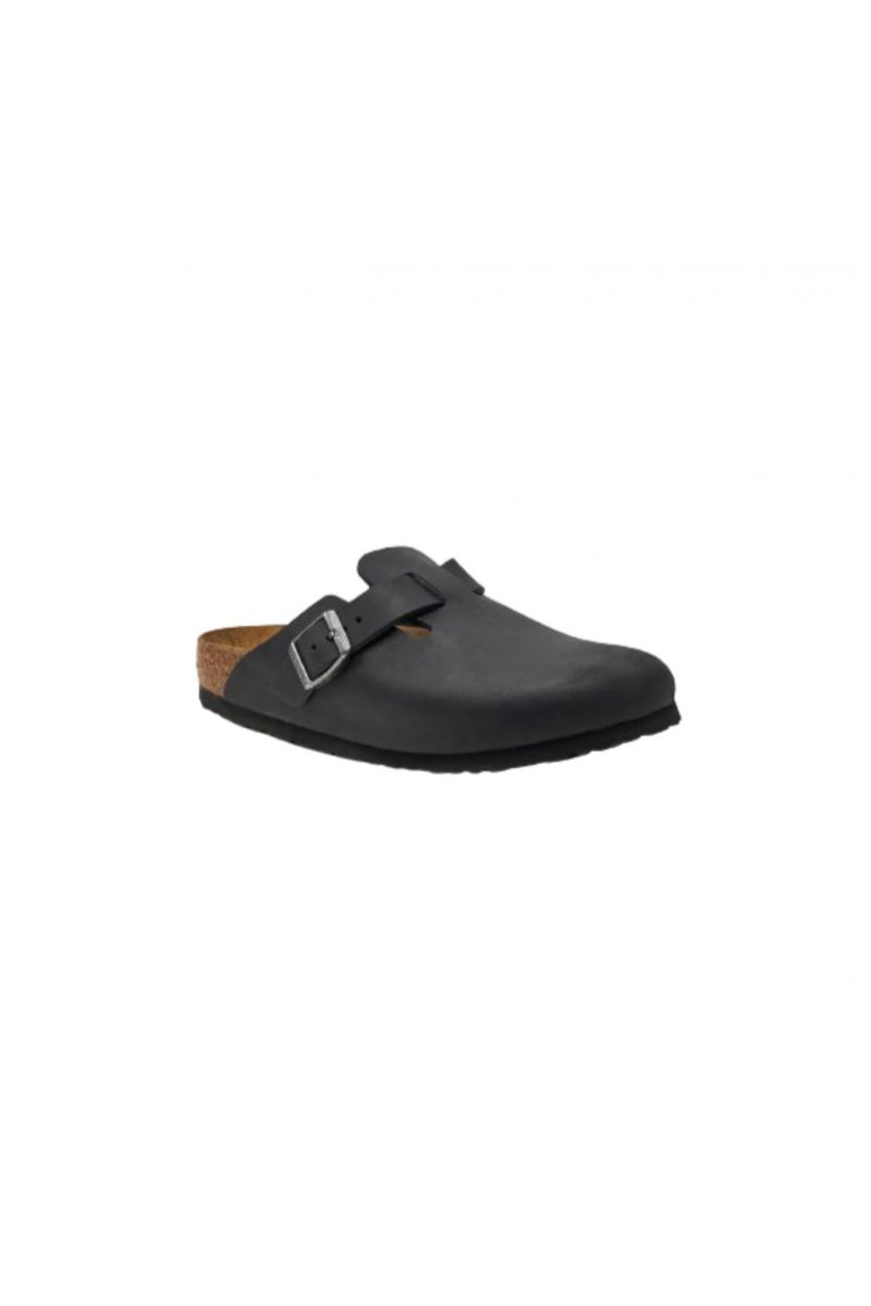 BIRKENSTOCK LEATHER BOSTON LEOI BLACK NARROW ESSENTIAL UNISEX