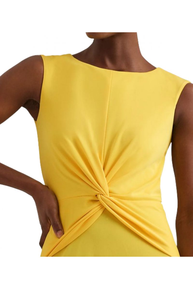 RALPH LAUREN STR MATTE JERSEY DRESS YELLOW