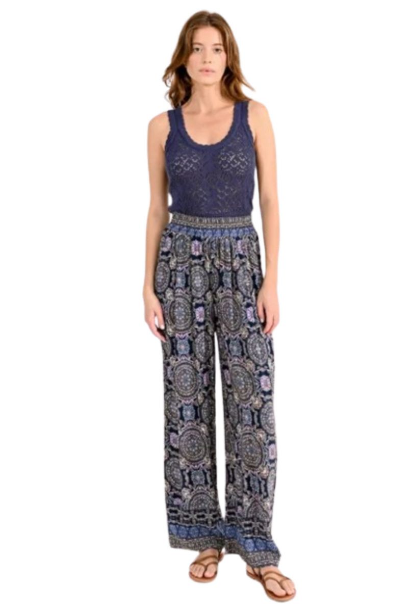 MOLLY BRACKEN LADIES WOVEN PANTS N274 NAVY PIA