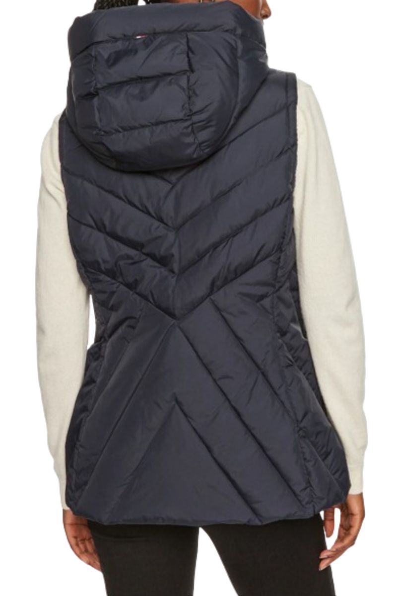 TOMMY HILFIGER CHEVRON MW DOWN VEST NAVY BLUE DW5