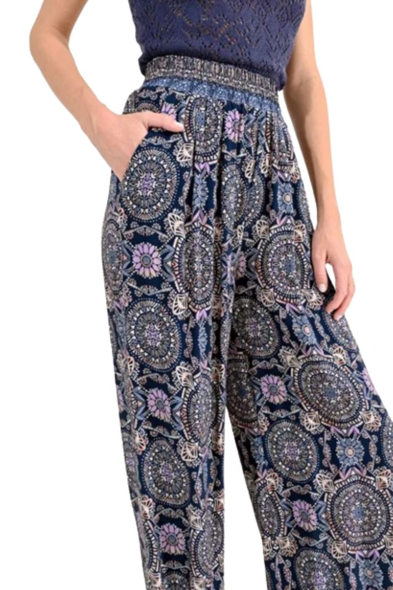 MOLLY BRACKEN LADIES WOVEN PANTS N274 NAVY PIA