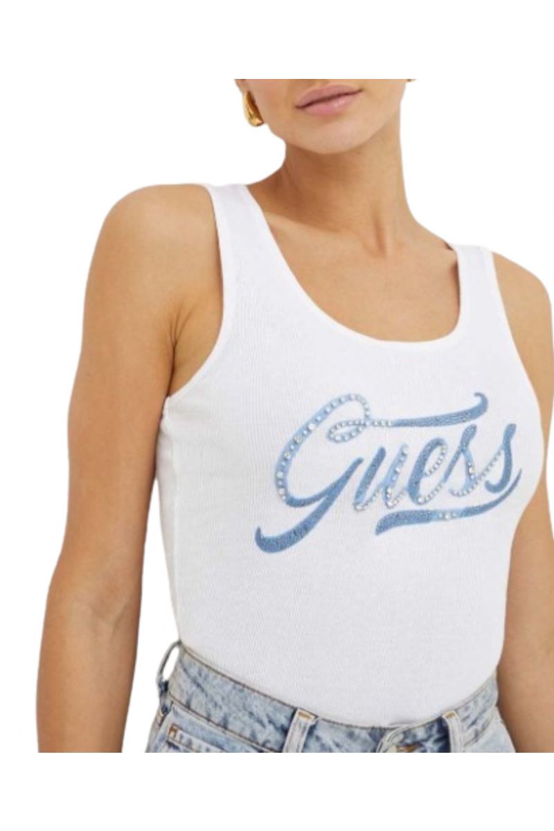 GUESS LOGO TANK TOP WHITE