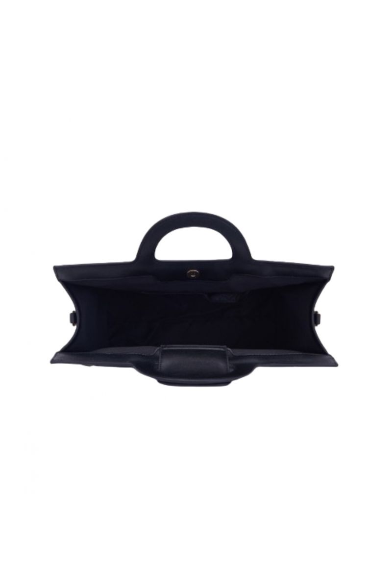 LA CARRIE - MALIBU BIG SHOPPER RAFFIA+SYNT BLACK