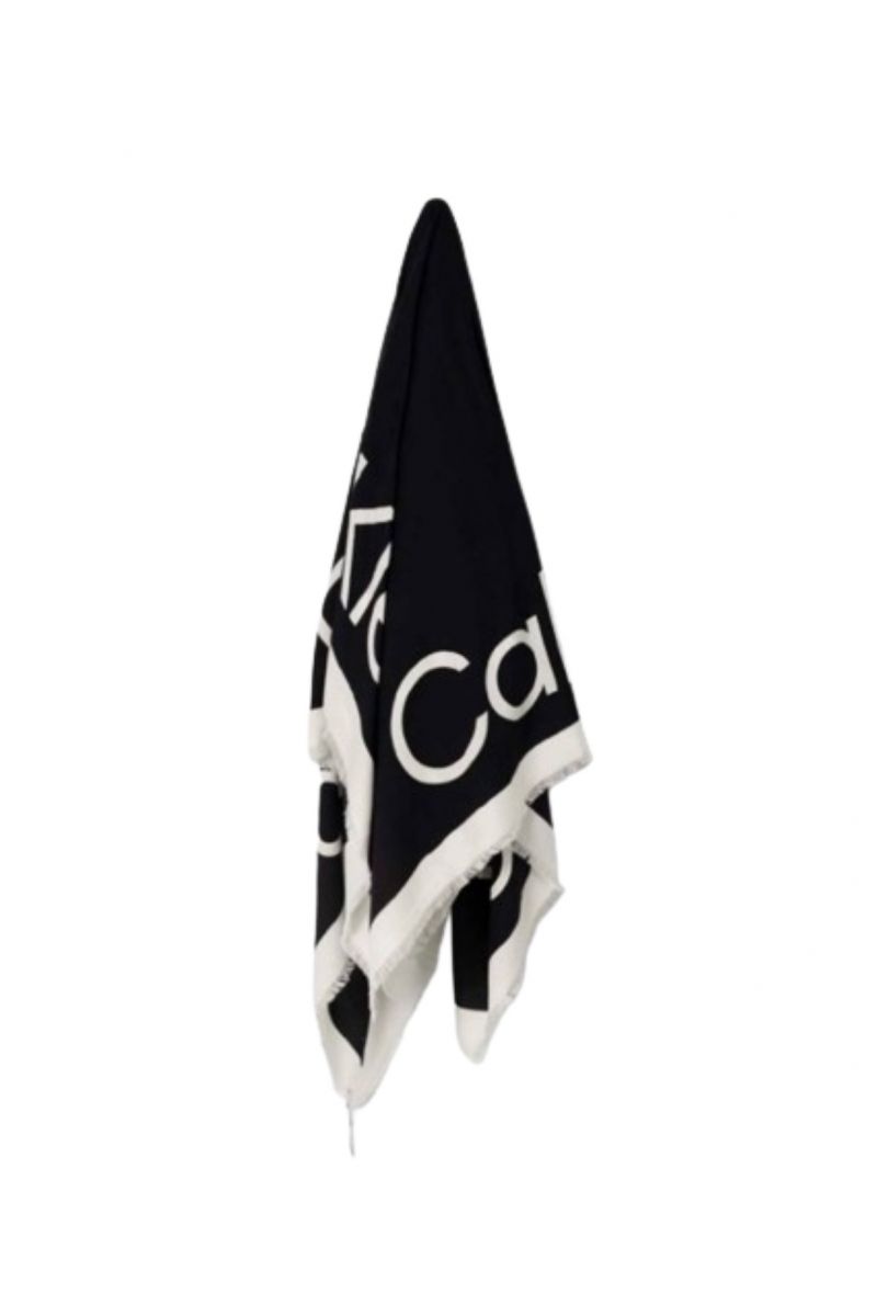 CALVIN KLEIN CONTRAST LOGO JACQUARD SCARF BEH