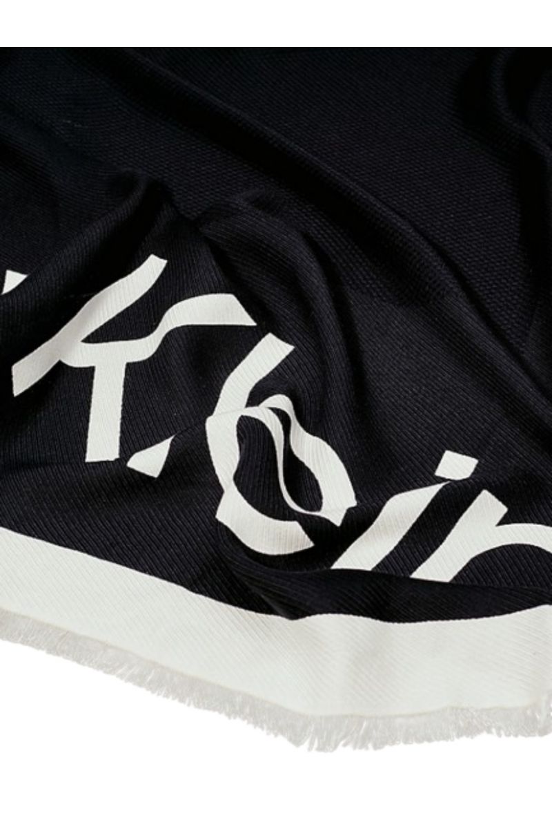 CALVIN KLEIN CONTRAST LOGO JACQUARD SCARF BEH