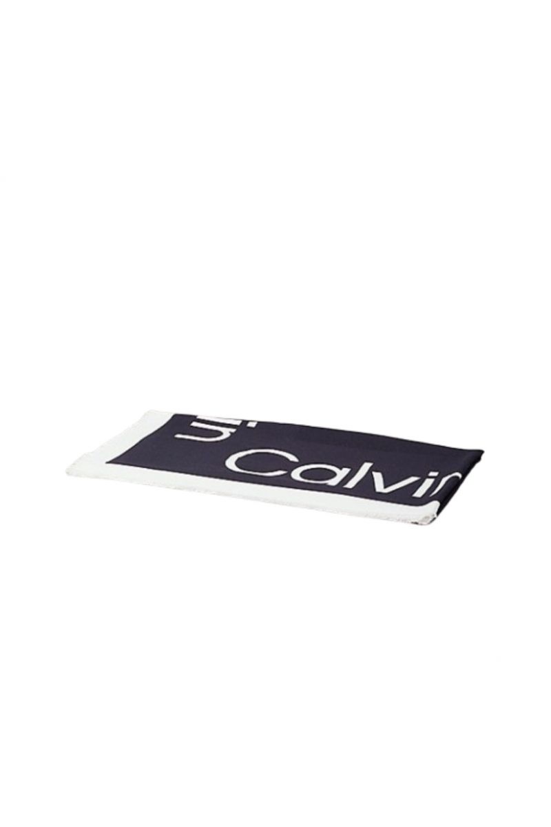 CALVIN KLEIN CONTRAST LOGO JACQUARD SCARF BEH