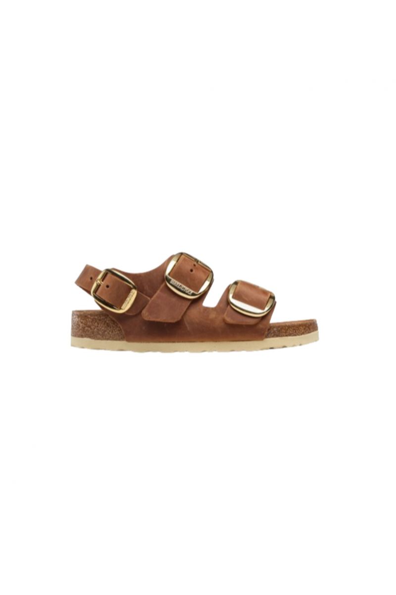 BIRKENSTOCK - LEATHER MILANO BIG BUCKLE LEOI COGNAC NARROW SEASONAL CLASSIC