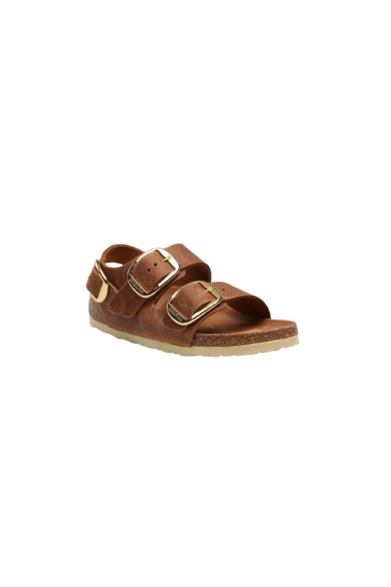 BIRKENSTOCK - LEATHER MILANO BIG BUCKLE LEOI COGNAC NARROW SEASONAL CLASSIC